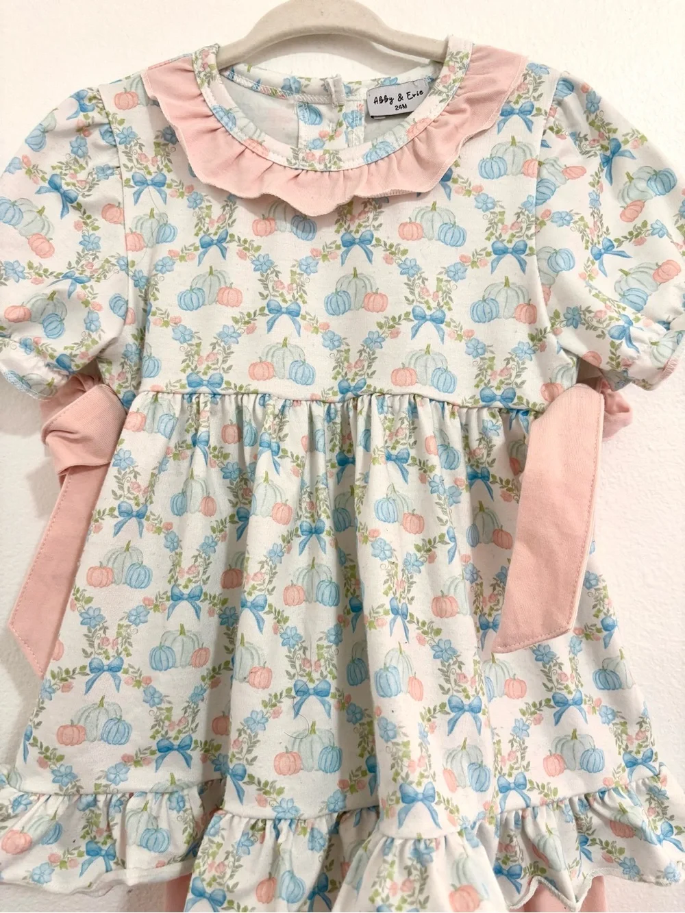 24M Baby Girl Floral Pumpkin Bloomer Set with Pink Accents